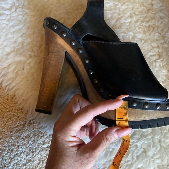 NWOT fabulous 5 1-2 inch wood and leather studded heels with heavy duty grips! - Picture 12 of 12